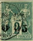 [French Colonies - General Issues Number 25 & 46 Surcharged and Overprinted 