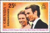 [Royal Wedding of Princess Anne and Mark Phillips - Issues of 1973 of Grenada Overprinted 